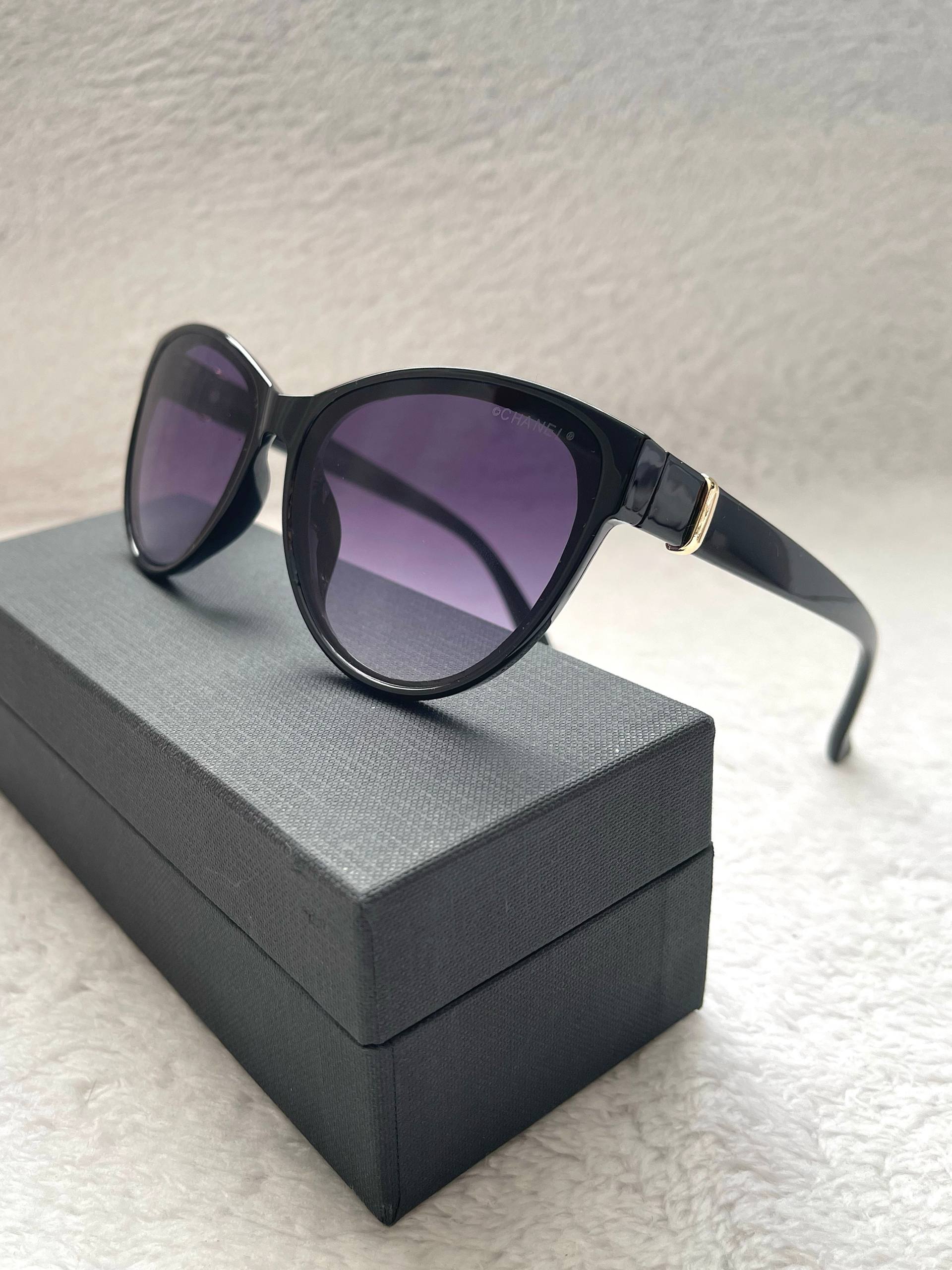 عینک شنل اورسایز کد ۱۰۶ – رنگ مشکی، عدسی UV400