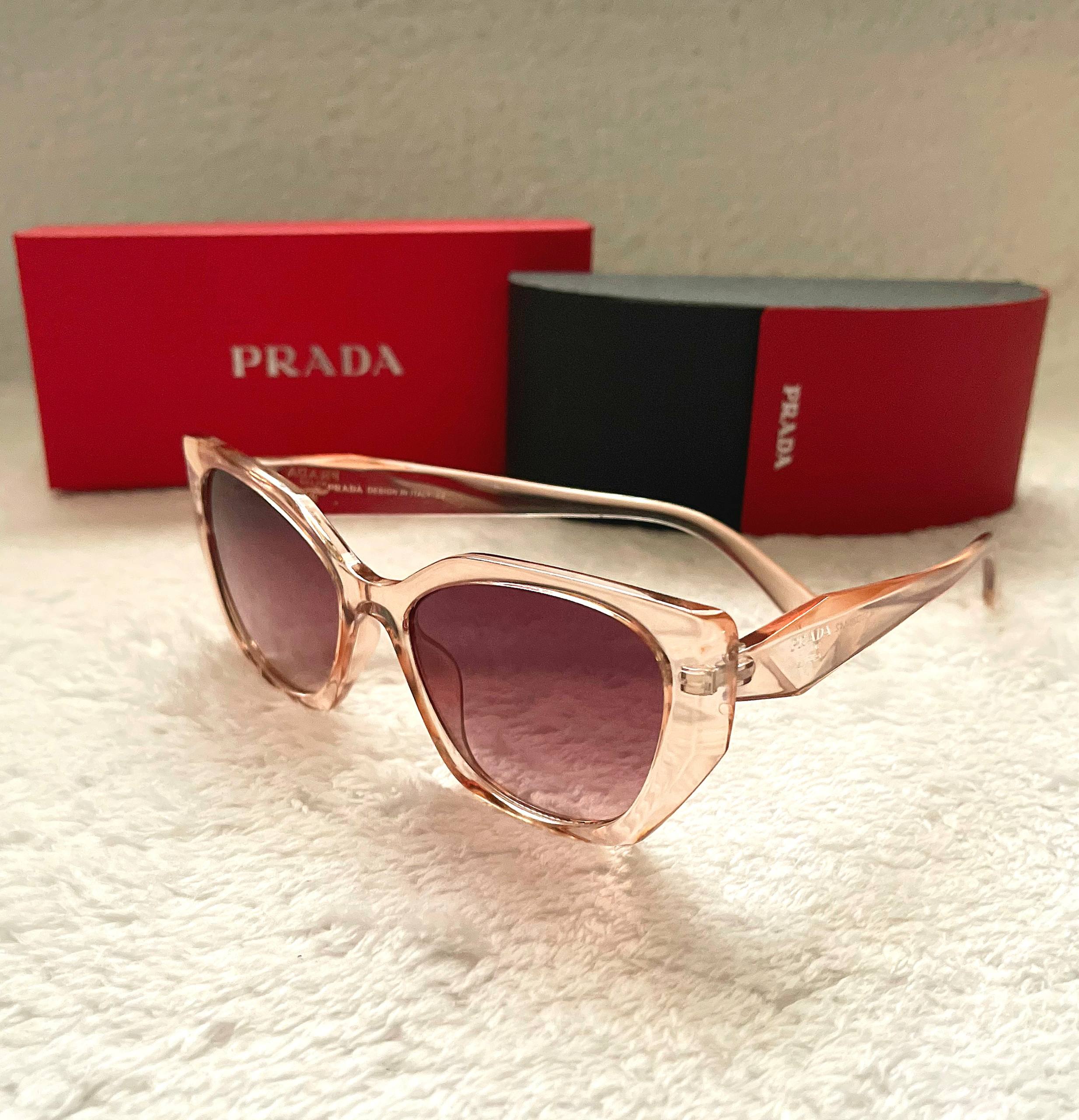 عینک پرادا گربه ای عسلی (کد 141)